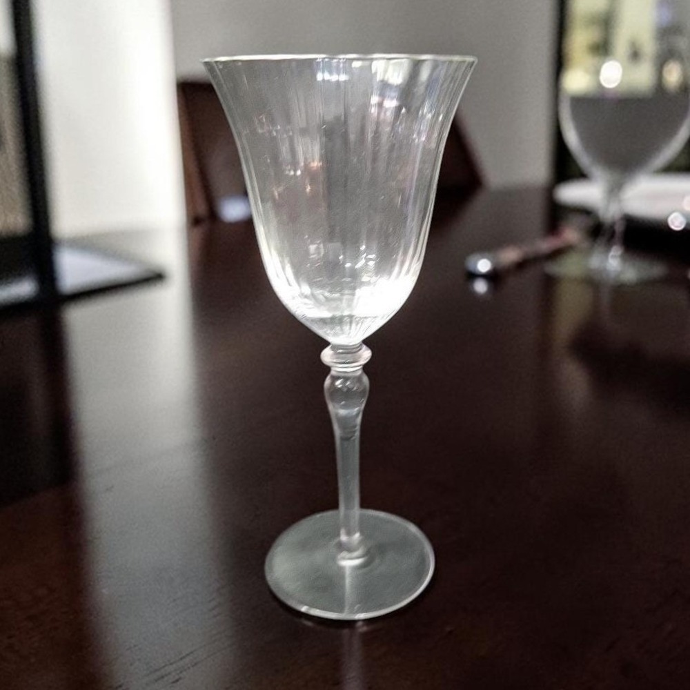 Miller Rogaska Clear Fluted Goblet, Ribbed Optic Wine Glass Replacement Stemware